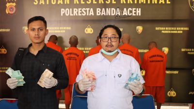Satreskrim Polresta Banda Aceh Tangkap 6 Penjudi Togel.