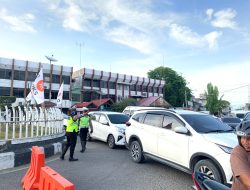 Polantas Lhokseumawe Atur Lalin Arus Balik Lebaran.