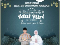 Kapolres Sabang Sampaikan Ucapkan Selamat Merayakan Idul Fitri 1444 H.