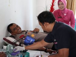 Sambut Hut Bhayangkara ke 77, Polres Aceh Besar Gelar Donor Darah.