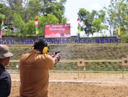Suroso Raih Juara Pertama Di Kejuaraan Menembak Piala Kapolres Aceh Besar.