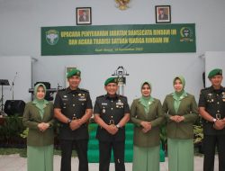 Rindam IM Gelar Upacara Penyerahan Jabatan Dan Pelepasan Anggota Pindah Satuan.