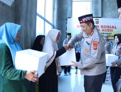 Kapolda Aceh Salurkan Puluhan Paket Bansos kepada Masyarakat Bener Meriah.