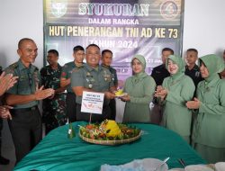 Kapendam IM Pimpin Syukuran HUT Penerangan AD Ke-73 di Markas Pendam IM.