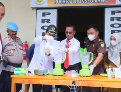 Polres Lhokseumawe Musnahkan barang Bukti 902 Gram Sabu.