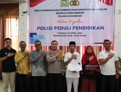 Polres Aceh Besar dan Disdikbud  Lakukan Sosialisasi Polisi Peduli Pendidikan.