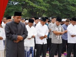 Pangdam IM Laksanakan Shalat Idul Adha 1445 H di Lapangan Blang Padang Banda Aceh.