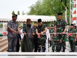 Pangdam IM Serahkan Hasil Pembangunan Tempat Wudhu dan Selasar Mesjid Jami’ Baiturrahim.