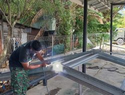 Pemasangan Kanopi dan Tulisan Akrilik di SMPN 1 Banda Aceh Masuk Hari ke-10.