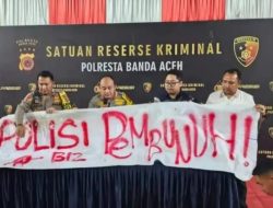 Polisi Amankan Pemasang Spanduk Bertuliskan “Polisi Pembunuh” di Banda Aceh.