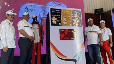 Pj Gubernur Bersama Bank Aceh Lounching Jersey Atlet, ATM Dan Pengcard PON XXI.