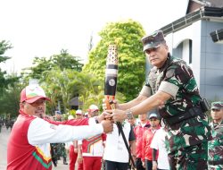 Pangdam IM Terima Kirab Api PON Ke – XXI Aceh-Sumut di Makodam IM.