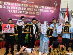 Pasangan Illiza -Afdhal Peroleh Nomor Urut 1 Menuju Kemenangan Banda Aceh.