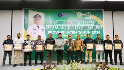 Pj Gubernur Aceh Apresiasi 65 Perusahaan Peraih Anugerah K3.