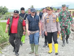 Pj Bupati Agara Bersama Forkopimda Tinjau Lokasi Banjir Bandang.