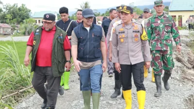 Pj Bupati Agara Bersama Forkopimda Tinjau Lokasi Banjir Bandang.