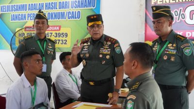 Pangdam IM Tinjau Proses Rekrutmen Calon Bintara TNI AD Gelombang II Tahun 2024.