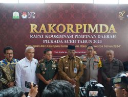 Pangdam IM Menjadi Narasumber pada Rakorpimda Pilkada Aceh 2024.