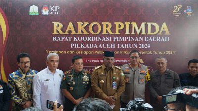 Pangdam IM  Menjadi Narasumber pada Rakorpimda Pilkada Aceh 2024.