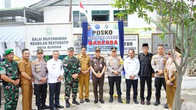 Kapolres Aceh Tamiang Luncurkan Kampung Karang Baru Sebagai Kampung Bebas Narkoba.