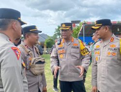 Pamatwil OMP Seulawah 2024 bersama Kapolres Lhokseumawe Tinjau Pengamanan Sejumlah TPS.