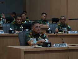 Pangdam IM Ikut Rapat Pembetukan Batalyon Baru Secara Vicon Dengan Kasad.