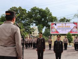 Kapolresta Banda Aceh Pimpin Upacara Purna Bhakti Empat Personelnya.