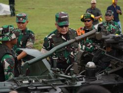 Pangdam Iskandar Muda Tinjau Latihan Menembak Senjata Berat Yonarhanud 5/CSBY.