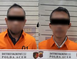 Penyidik Polda Aceh Tahan Dua Karyawan Bank Aceh Syariah Cabang Bener Meriah.