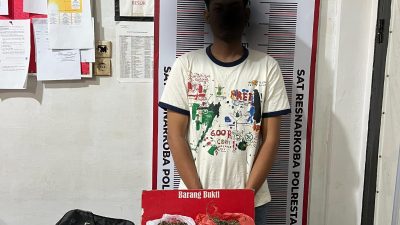 Satresnarkoba Polresta Banda Aceh Amankan 3,7 Kg Ganja dan Tersangka.