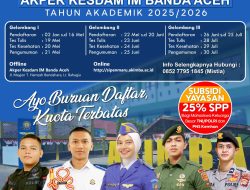 Akper Kesdam IM Banda Aceh Buka Sipenmaru Dengan “Kuota Terbatas”.