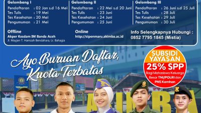 Akper Kesdam IM Banda Aceh Buka Sipenmaru Dengan “Kuota Terbatas”.