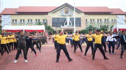 Meriahkan Hari Bhayangkara Ke-79, Polda Aceh Gelar Olahraga Bersama.