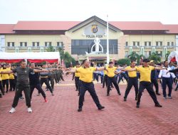 Meriahkan Hari Bhayangkara Ke-79, Polda Aceh Gelar Olahraga Bersama.