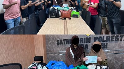 Diduga Gelapkan Emas, Dua Wanita Muda Ditangkap Polisi di Banda Aceh.