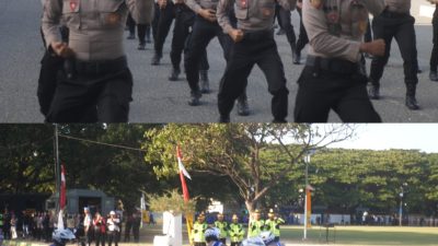 Polda Aceh Tampilkan Atraksi Bela Diri Dan Safety Riding Di Hari Bhayangkara Ke-79.