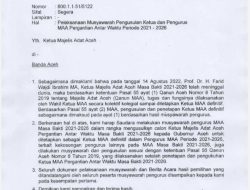 Abaikan Perintah Gubernur, Anggota MAA Lakukan Mosi Tidak Percaya kepada Ketua Kolektif Kolegial.
