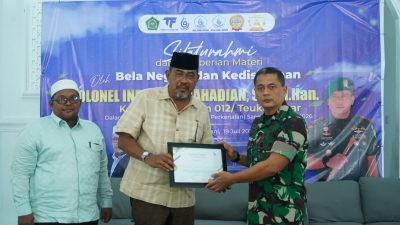 Danrem 012/Teuku Umar Beri pembekalan Bela Negara kepada santri Dayah Ruhul Qur’ani Aceh Barat.