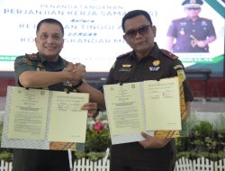 Kejati Aceh dan Kodam IM Lakukan Penandatanganan PKS Pengamanan Kejati Dan Kejari Se Aceh.