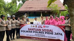 Sambut Hari Jadi ke-77, Polwan Polres Pidie Jaya Gelar Baksos.