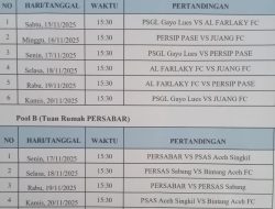 PSGL Versus Al Farlaky FC Awali Liga 4 PSSI Aceh.