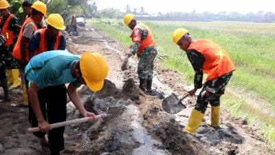 Kodam IM percepat pembangunan irigasi Tersier di Aceh Timur.