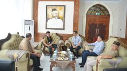 Sekda Aceh Sambut Pimpinan LAN RI di Bandara SIM.