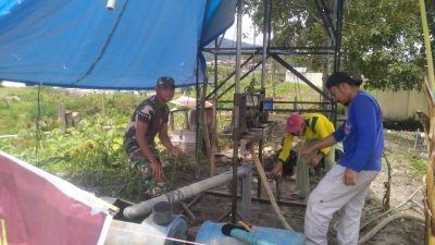 Kodam IM Bangun Sumur Bor untuk Ponpes Semayon Bener Meriah.