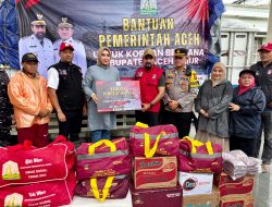 Ketua TP PKK Aceh Serahkan Bantuan Masa Tanggap Darurat ke Pemkab Aceh Timur.