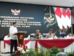 Pangdam IM Hadiri Pengarahan Menkopolkam RI di Mapolda Aceh.