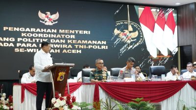 Pangdam IM Hadiri Pengarahan Menkopolkam RI di Mapolda Aceh.