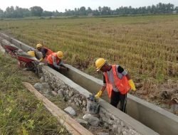 Capaian Program Pembangunan Irigasi Tersier Kodim 0103/Aceh Utara 42,41 persen.