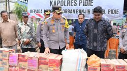 Kapolres Pidie Salurkan Bantuan dan Dirikan Dapur Umum untuk Korban Banjir Gampong Blang Pandak Tangse.