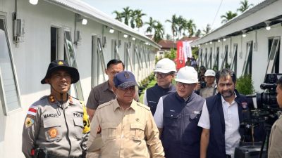 Kapolda Dampingi Presiden Prabowo Tinjau Huntara Korban Bencana di Aceh Tamiang.